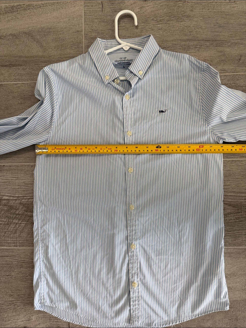 Vineyard Vines Boys Large Blue Stripe Button-Down Shirt - Picture 6 of 9